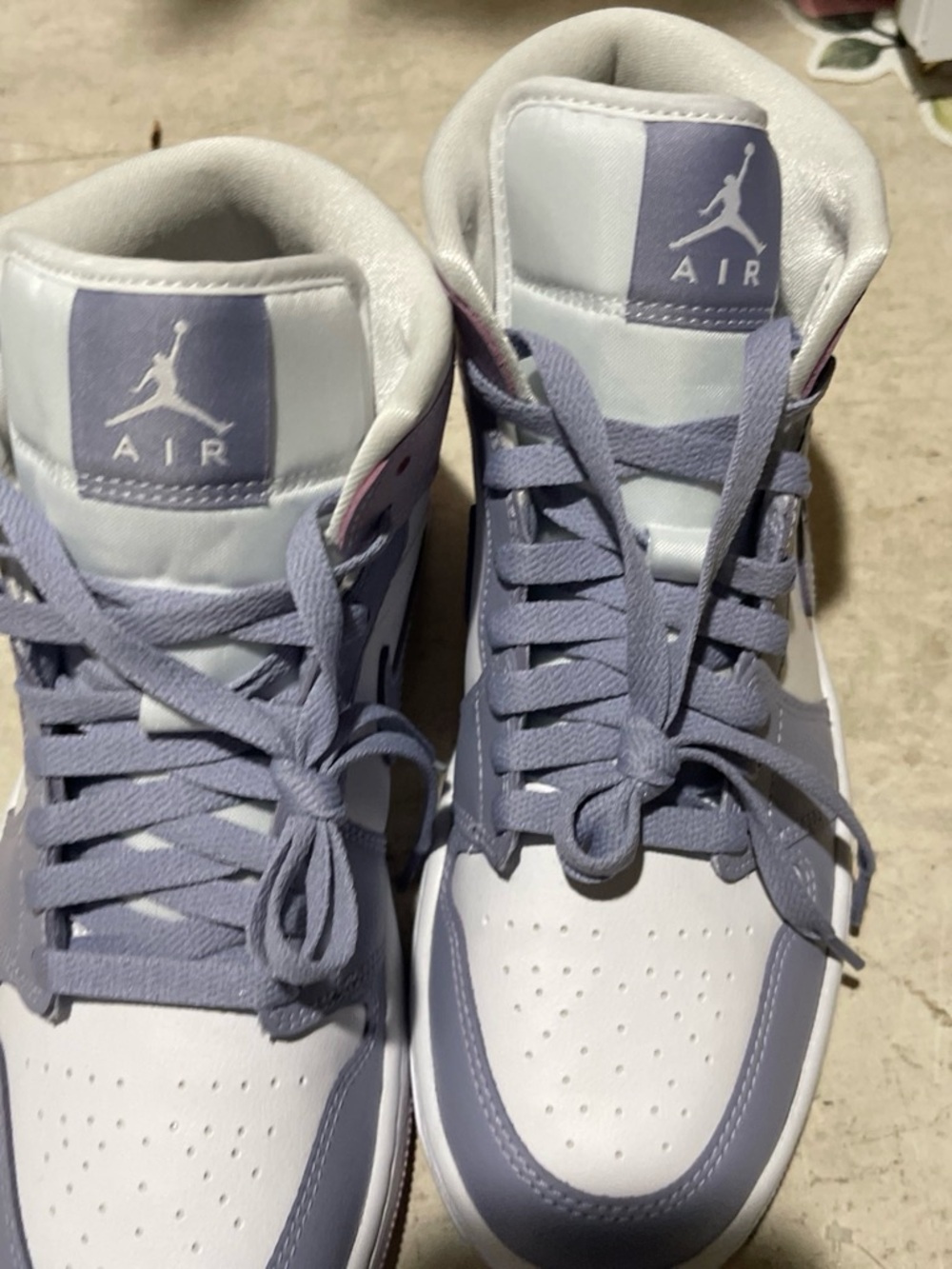 Nike Air Jordan High Top Sneakers White and Lavender